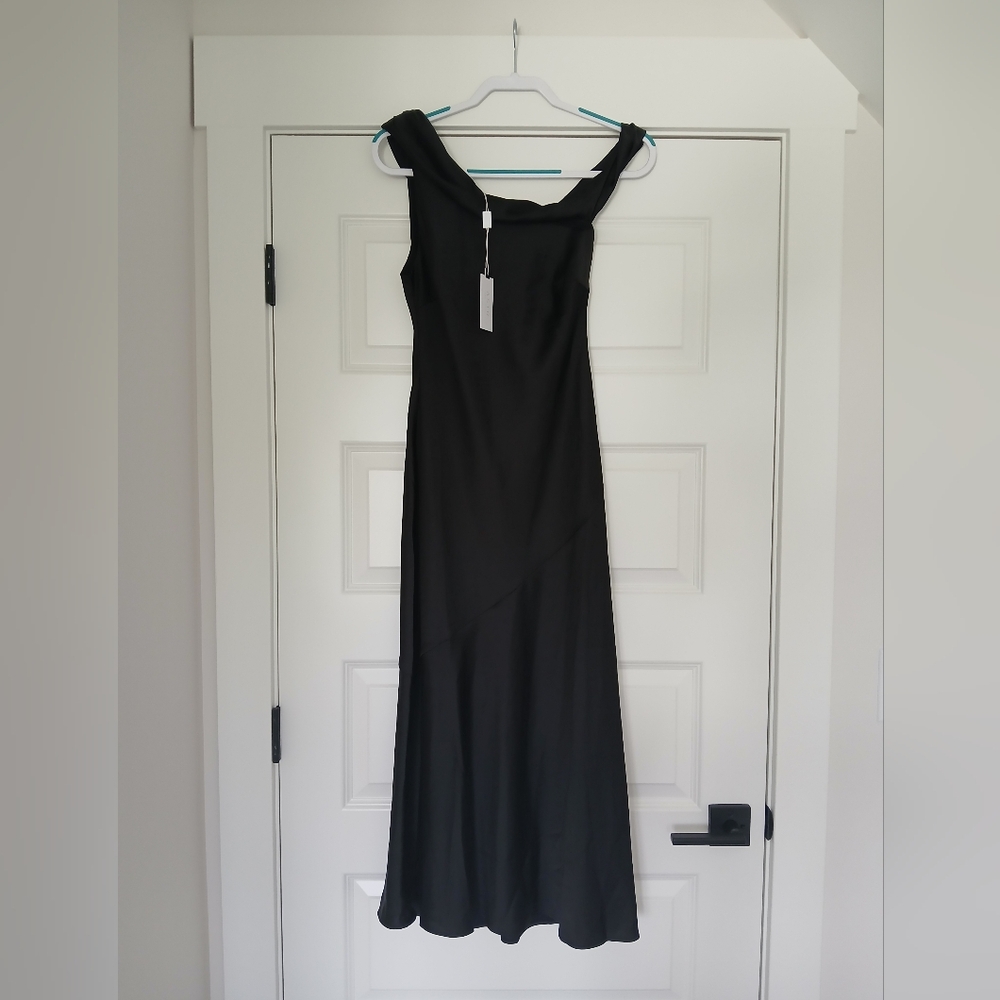 Astr Black Satin One-Shoulder Dress - Picture 2 of 9